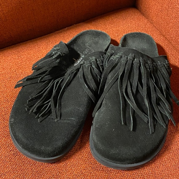 Free People Odessa Fringed Footbed Slides - Picture 2 of 8